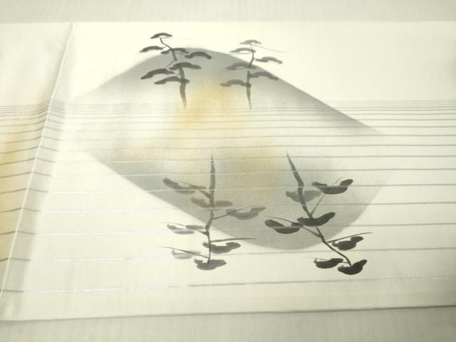 平和屋着物▼太鼓柄袋帯 作家物 手描き 風景文 正絹 逸品 DABL2010fe