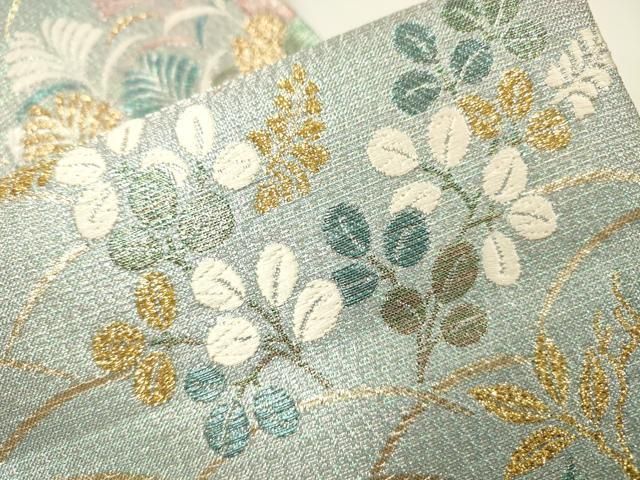 平和屋着物▼六通柄袋帯 唐織 草花 金銀糸 鈴乃屋扱い 正絹 逸品 DABL2069fe
