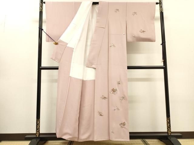 平和屋着物▼訪問着 総刺繍 風景花文 金糸 正絹 逸品 DABL2076fe