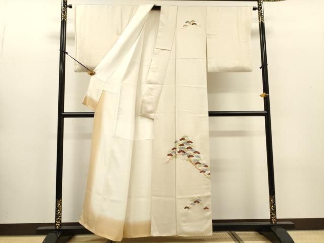 平和屋着物▼訪問着 駒刺繍 総刺繍 松 正絹 逸品 DABL2081fe