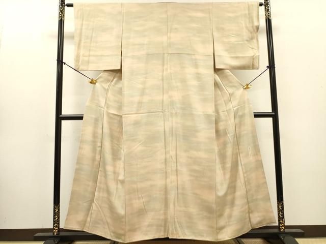平和屋着物▼上質な小紋 作家物 本草木染 霞文 暈し染 正絹 逸品 DABL2090fe