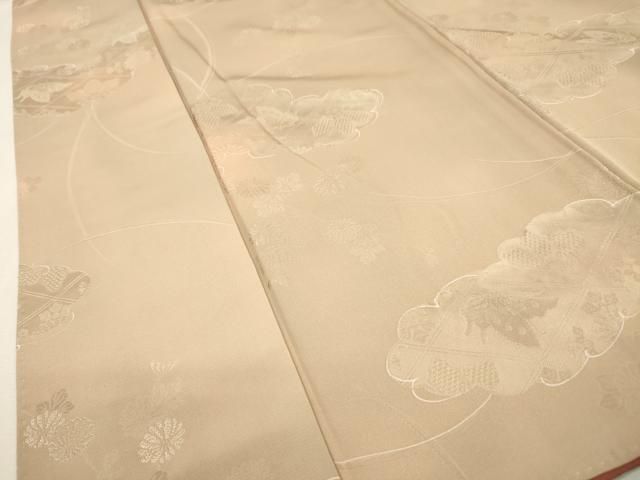 平和屋着物▼上質な小紋 地紋起こし 舞蝶桐花文 暈し染 正絹 逸品 DABL2095fe