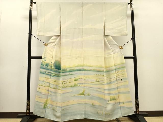 平和屋着物▼訪問着 作家物 風景文 正絹 逸品 DABL2097fe
