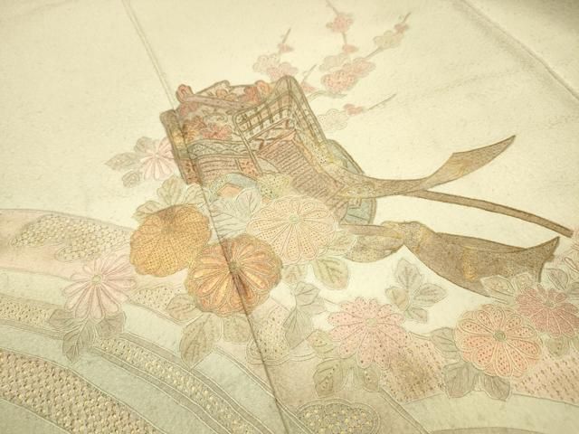平和屋着物▼中国三大刺繍 スワトウ刺繍 汕頭刺繍 相良刺繍 総刺繍 訪問着 御所車花文 暈し染 金彩 やまと誂製 正絹 逸品 DABL2101fe