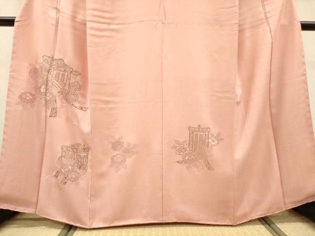 平和屋着物▼中国三大刺繍 スワトウ刺繍 汕頭刺繍 相良刺繍 総刺繍 訪問着 御所車花文 金銀糸 さが美扱い 正絹 逸品 未使用 DABL2102fe