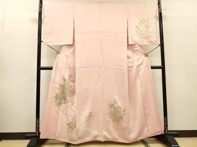 平和屋着物▼訪問着 御所車花文 暈し染 金銀彩 やまと誂製 正絹 逸品 DABL2103fe