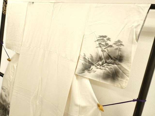 平和屋着物▼訪問着 作家物 手描き 風景文 正絹 逸品 DABL2104fe