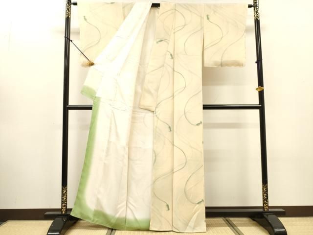 平和屋着物▼上質な小紋 地紋起こし 紐文 正絹 逸品 未使用 DABL2105fe