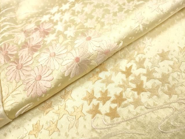 平和屋着物▼訪問着 総刺繍 草花 暈し染 正絹 逸品 DABL2108fe