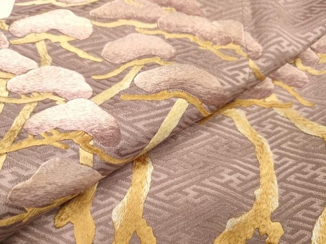平和屋着物▼豪華色留袖 総刺繍 松 正絹 逸品 DABL2109fe