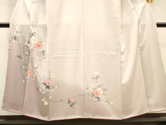 平和屋着物▼訪問着 手描き 枝花 暈し染 正絹 逸品 DABL2121fe