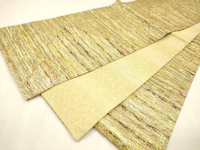平和屋着物▼六通柄袋帯 紫鳳 霞文 金糸 正絹 逸品 DABL2132fe