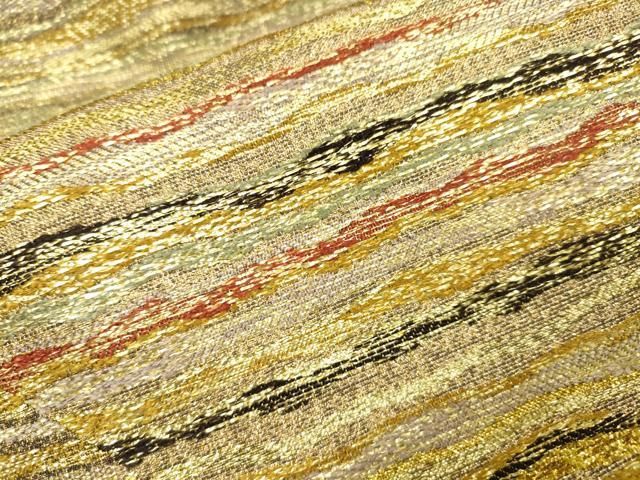 平和屋着物▼六通柄袋帯 紫鳳 霞文 金糸 正絹 逸品 DABL2132fe