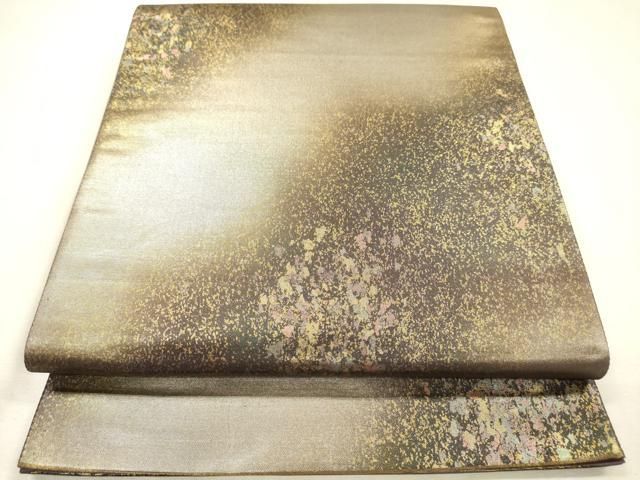 平和屋着物▼六通柄袋帯 箔散らし 金銀彩 引箔 正絹 逸品 DABL2136fe