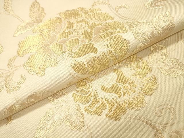 平和屋着物▼六通柄 本袋帯 花唐草文 金糸 正絹 逸品 DABL2174fe