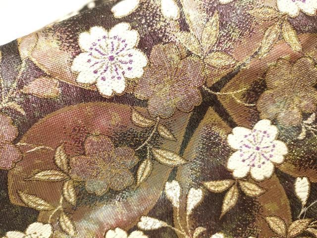 平和屋着物▼六通柄袋帯 舞桜 金糸 正絹 逸品 DABL2178fe