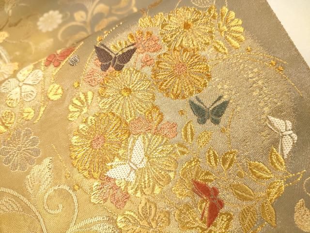 平和屋着物▼西陣 とみや織物謹製 とみや帯 六通柄袋帯 王華珠宝文 研き出し箔 引箔 正絹 逸品 DABL2196fe
