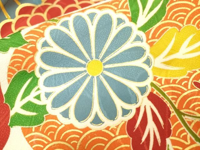 平和屋着物▼豪華振袖 駒刺繍 菊尽くし 金彩 正絹 逸品 DABL2216fe