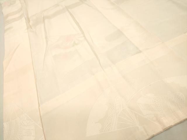 平和屋着物▼振袖用長襦袢 無双仕立て 扇面片輪車地紋 暈し染 正絹 逸品 DABL2233fe