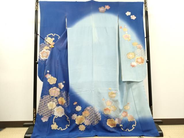 平和屋着物▼豪華振袖 舞花文 暈し染 金銀彩 正絹 逸品 DABL2236fe
