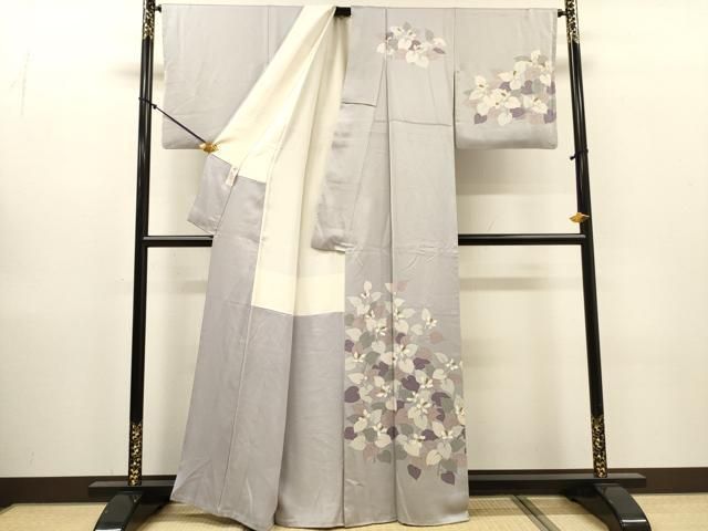 平和屋着物▼訪問着 作家物 手描き 草花 正絹 逸品 DABL2242fe