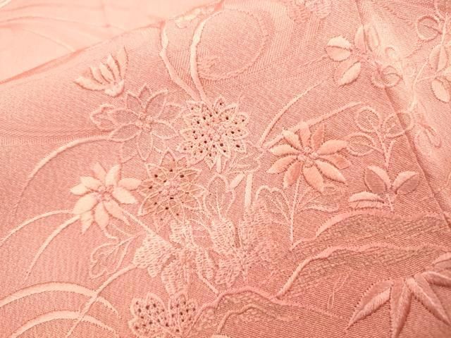 平和屋着物▼中国三大刺繍 スワトウ刺繍 汕頭刺繍 総刺繍 訪問着 籬風景花松文 暈し染 正絹 逸品 未使用 DABL2262fe