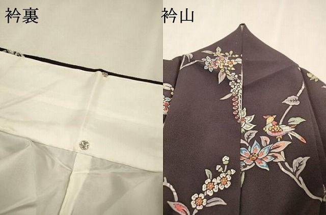 平和屋着物●訪問着 舞蝶花鳥文 鬼しぼ縮緬 正絹 逸品 DABL2360fe