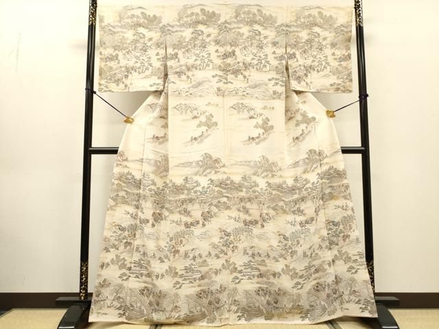 平和屋着物●訪問着 作家物 人物風景文 正絹 逸品 DABL2363fe