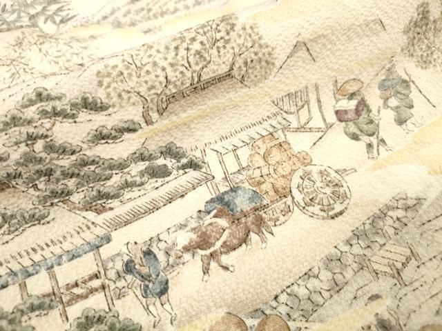 平和屋着物●訪問着 作家物 人物風景文 正絹 逸品 DABL2363fe