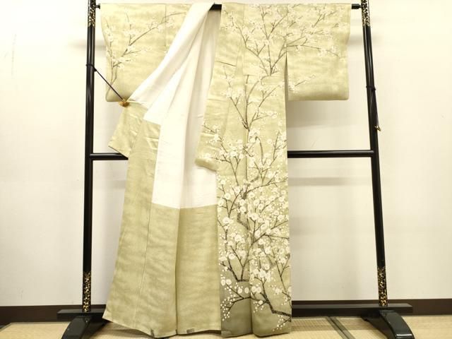 平和屋着物●訪問着 刺繍 枝花 暈し染 金彩 正絹 逸品 DABL2395fe