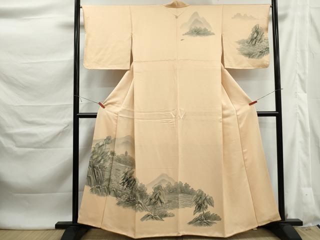 平和屋着物■訪問着 手描き 風景文 正絹 逸品 DABL3016qa
