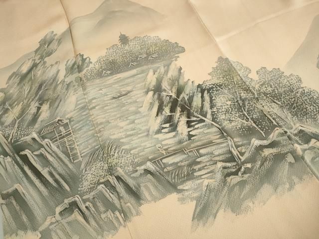 平和屋着物■訪問着 手描き 風景文 正絹 逸品 DABL3016qa