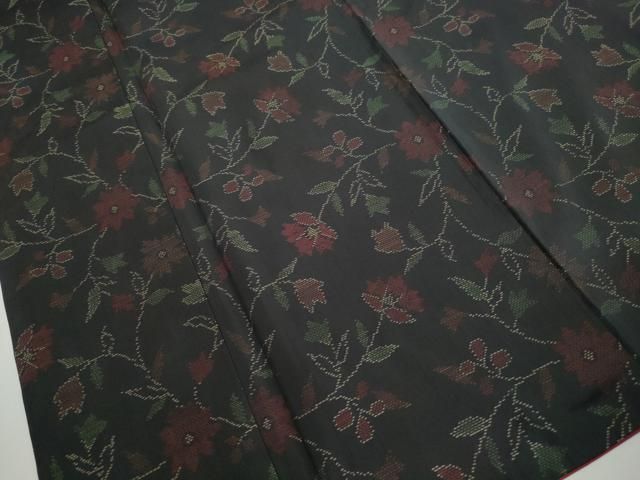 平和屋着物■本場大島紬 枝花文 正絹 逸品 DABL3018qa