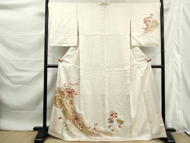 平和屋着物■訪問着 駒刺繍 立波花松文 暈し染め 金彩 正絹 逸品 DABL3020qa