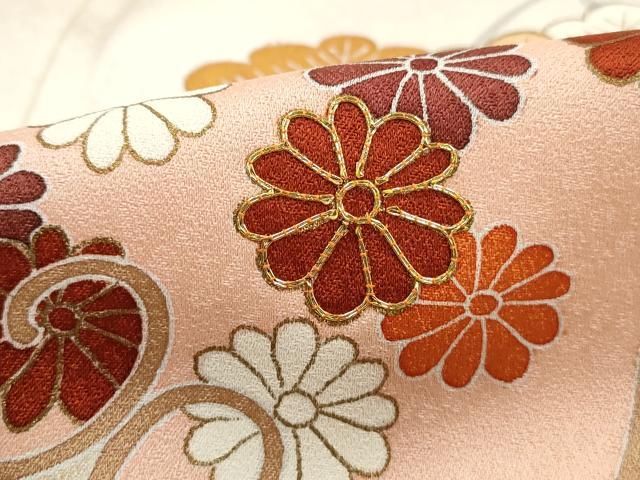 平和屋着物■訪問着 駒刺繍 立波花松文 暈し染め 金彩 正絹 逸品 DABL3020qa