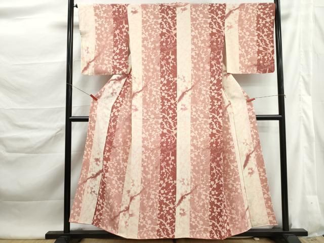 平和屋着物■上質な小紋 枝花シルエット間道 金彩 正絹 逸品 DABL3021qa