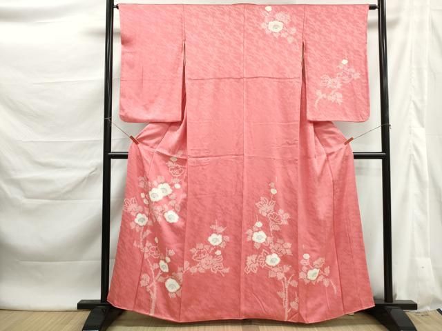 平和屋着物■訪問着 手描き 絞り 舞花文 正絹 逸品 DABL3024qa