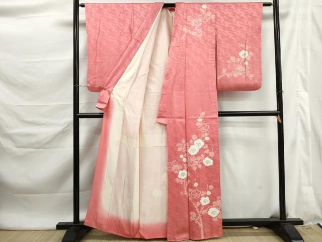 平和屋着物■訪問着 手描き 絞り 舞花文 正絹 逸品 DABL3024qa