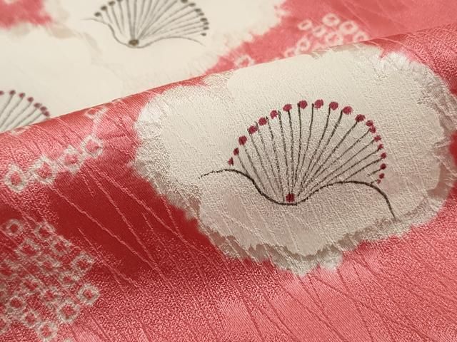 平和屋着物■訪問着 手描き 絞り 舞花文 正絹 逸品 DABL3024qa