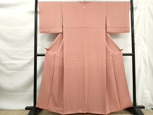 平和屋着物■上質な色無地 紋意匠 ときがら茶色 正絹 逸品 DABL3048qa