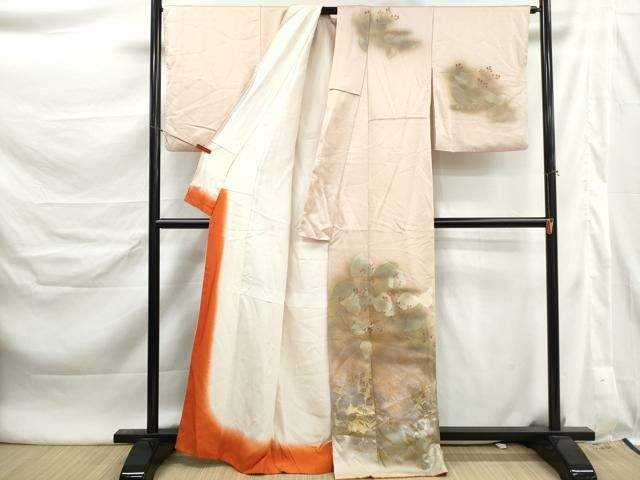 平和屋着物■訪問着 枝葉南天文 暈し染め 金銀彩 正絹 逸品 DABL3051qa