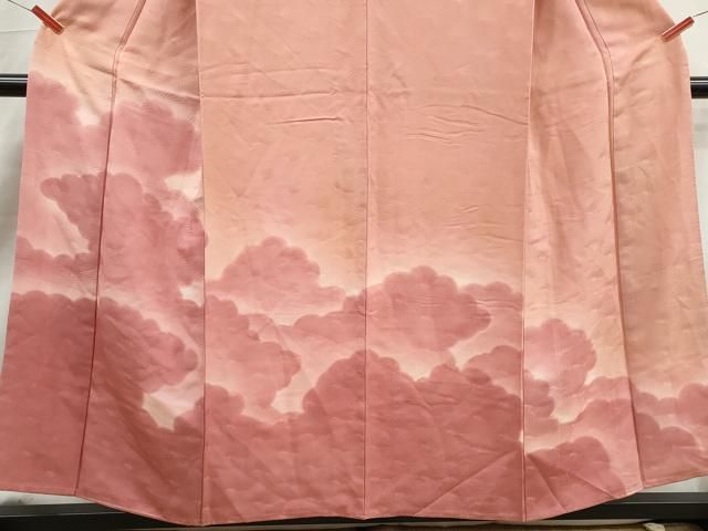 平和屋着物■訪問着 菊地紋 重ね雲文 暈し染め 正絹 逸品 DABL3052qa