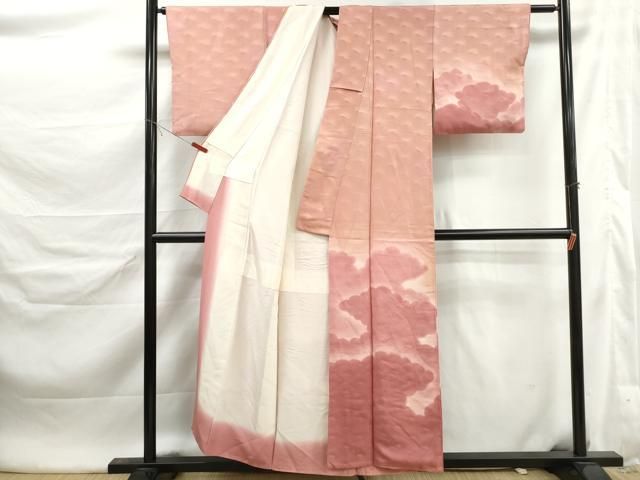 平和屋着物■訪問着 菊地紋 重ね雲文 暈し染め 正絹 逸品 DABL3052qa