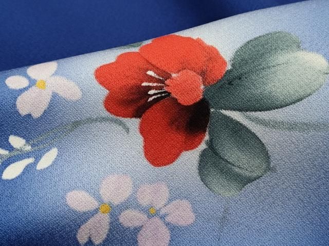 平和屋着物■上質な小紋 手描き 草花文 蛍暈し 正絹 逸品 DABL3126qa