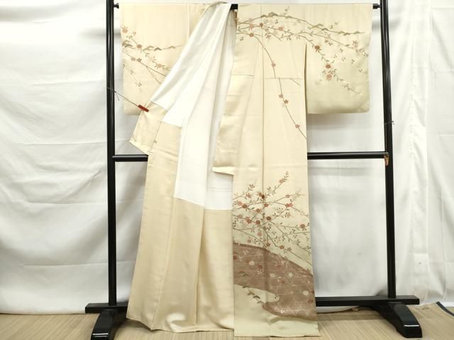 平和屋着物●訪問着 籬枝花松文 暈し染め 金彩 正絹 逸品 DABL3131qa