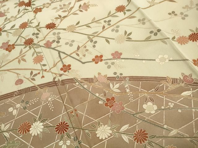 平和屋着物●訪問着 籬枝花松文 暈し染め 金彩 正絹 逸品 DABL3131qa