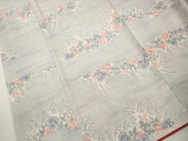 平和屋着物■塩沢紬 作家物 雪の小里 草花文 証紙付き 正絹 逸品 DABL3137qa