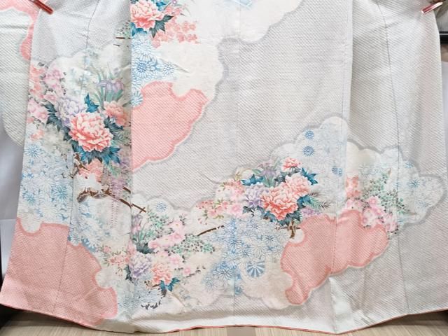 平和屋着物■豪華振袖 絞り 花車文 暈し染め 金彩 正絹 逸品 DABL3161qa