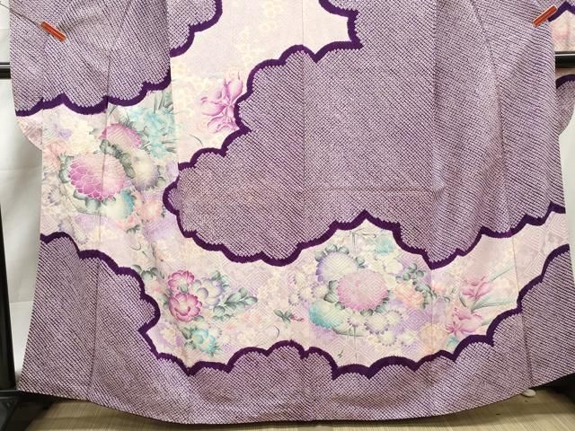 平和屋着物■豪華振袖 絞り 刺繍 雲取り草花文 金彩 正絹 逸品 DABL3169qa