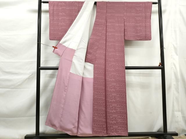平和屋着物■上質な小紋 横段幾何学文 正絹 逸品 DABL3172qa